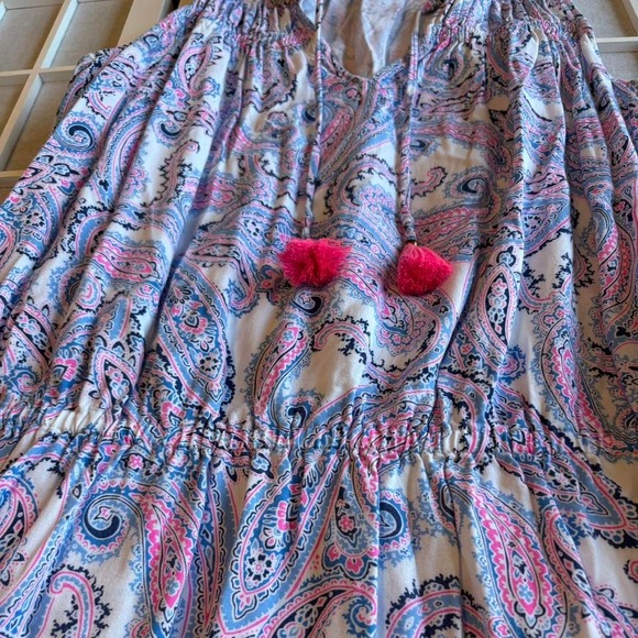 Southern‎ Tide Blue and pink paisley boho sun festival preppy dress women Large - Picture 2 of 6